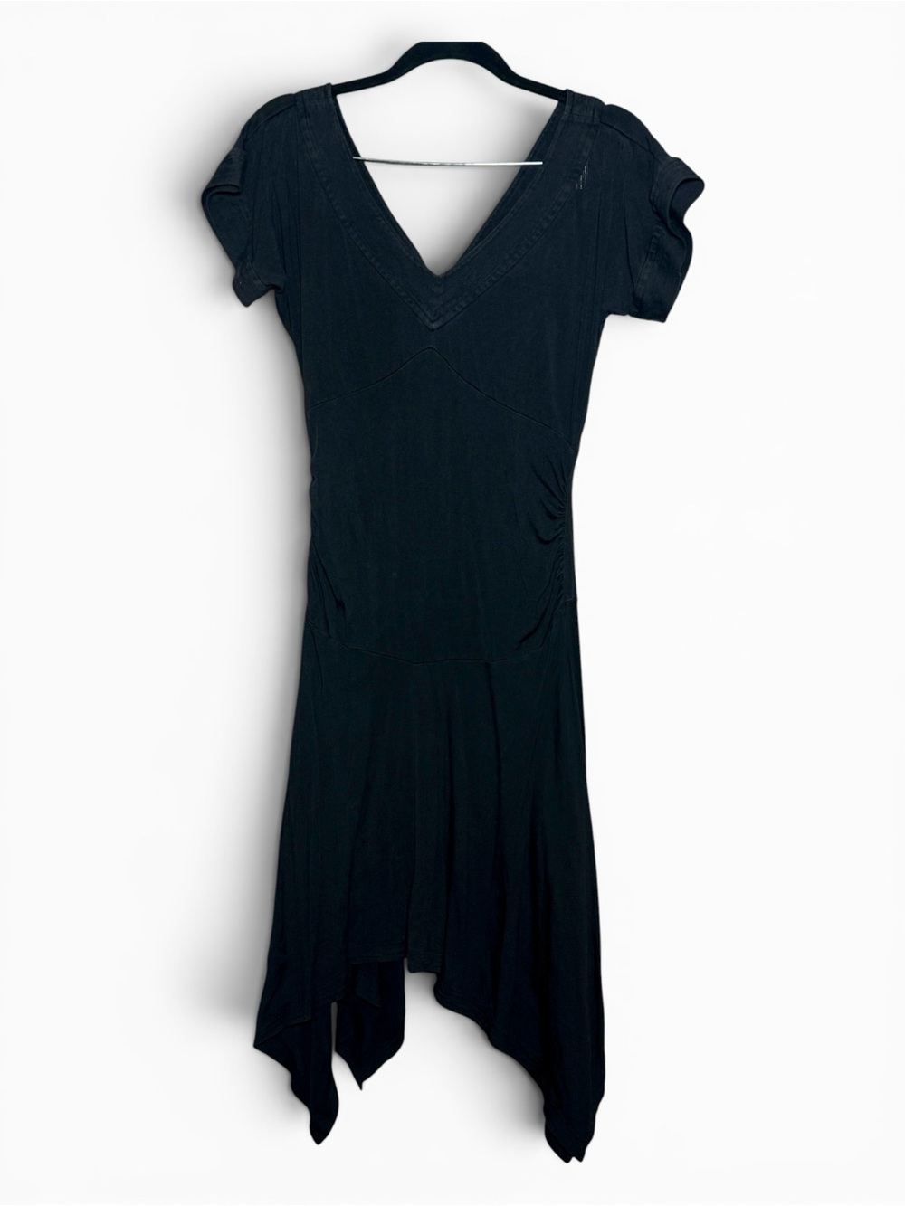 Diane Von Furstenberg Black Asymmetrical V-Neck Dress
